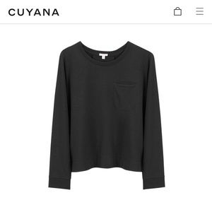 Cuyana french Terry pleat back sweatshirt black size small